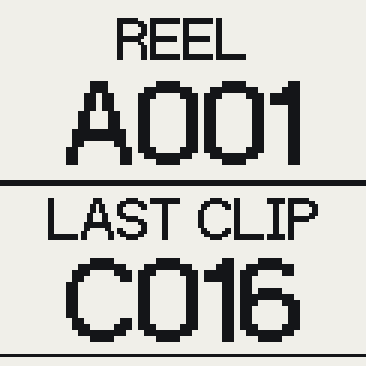 Basic view: large REEL and LAST CLIP counters